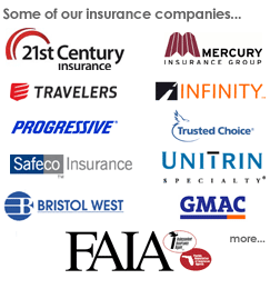 AIG Mercury Travelers Infinity Progressive Trusted Choice Safeco Unitrin Direct Gainsco GMAC